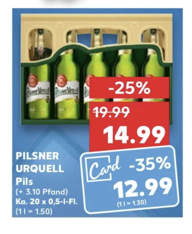 Kaufland lokal: Pilsner Urquell Kiste 20x0,5 Liter 12,99€ (Kaufland Card)