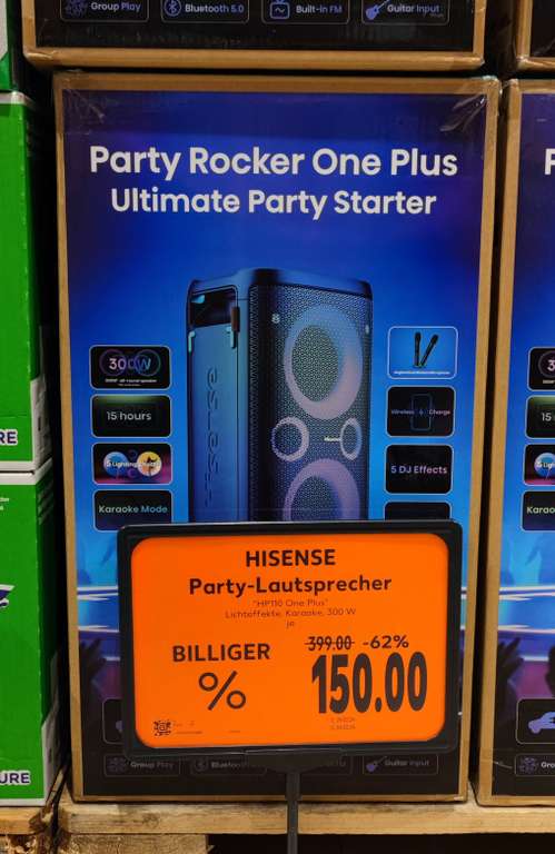 [Lokal Waiblingen] Hisense HP 110 Party Rocker One Plus- Tragbarer Party Lautsprecher @ Kaufland Waiblingen