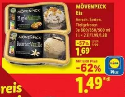 [Lidl Plus] Mövenpick Eis - verschiedene Sorten | mydealz