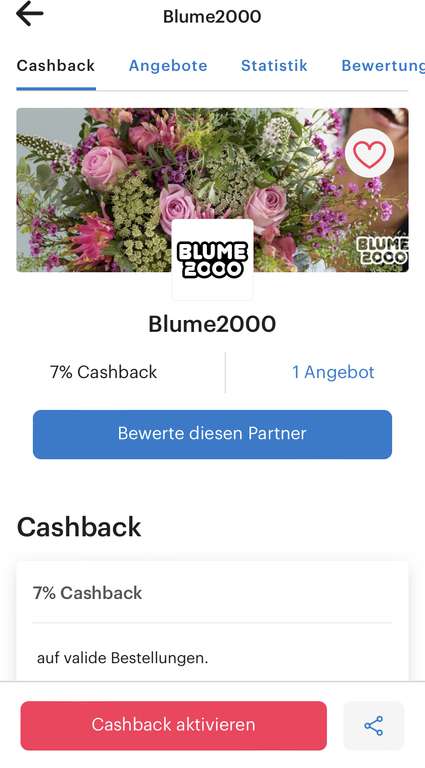 Blume2000 + CB 20% + 7% Shoop + Sovendus