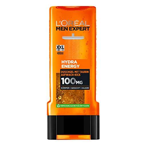[PRIME/Sparabo] L'Oréal Paris Men Expert Hydra Energy Taurin Duschgel, 400ml, 3in1 (Gesicht, Körper & Haare)