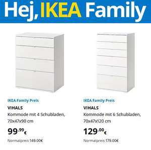 IKEA » VIHALS Kommoden mit 4/6 Schubladen 70x47x90/120cm ab 99,99€ | Family-Angebote