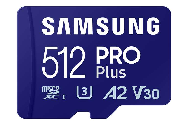 Samsung PRO Plus microSD-Karte + SD-Adapter, 512 GB 180L/130S MB (2023)