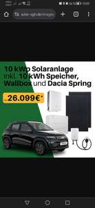 Dacia Spring (E Auto) + Eine 10Kwp Solaranlage + ein 10kWh Speicher + eine Wallbox + Zubehör
