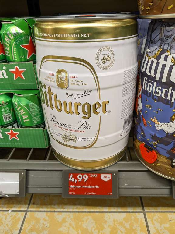 Bitburger Premium Pils, 5 Liter, bei Aldi Troisdorf (lokal)