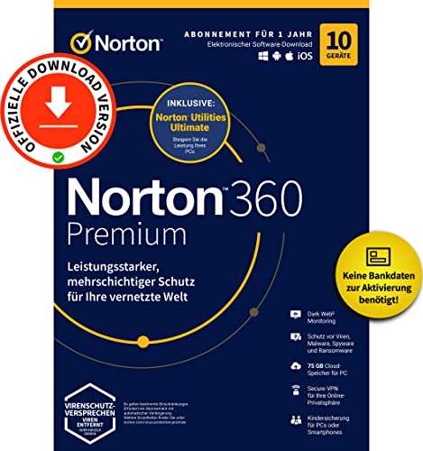 Norton 360 2024 | Premium + Utilities Ultimate | 10 Device | 1 User | 1 Year