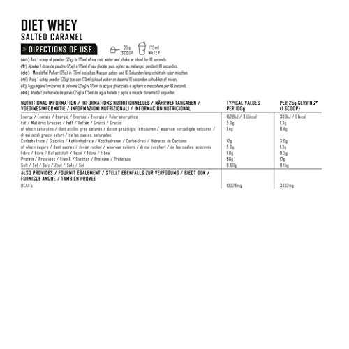 PhD Nutrition Diet Whey Proteinpulver | Salted Caramel Molkenprotein | zuckerarm, fettarm, proteinreich, 1 kg, 40 Portionen (SparAbo Prime)