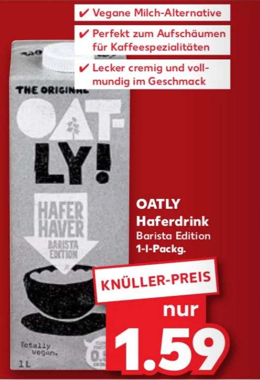 Oatly Haferdrink Barista Edition vegan 1L für 1,59€ in Limburg an der Lahn [Lokal]