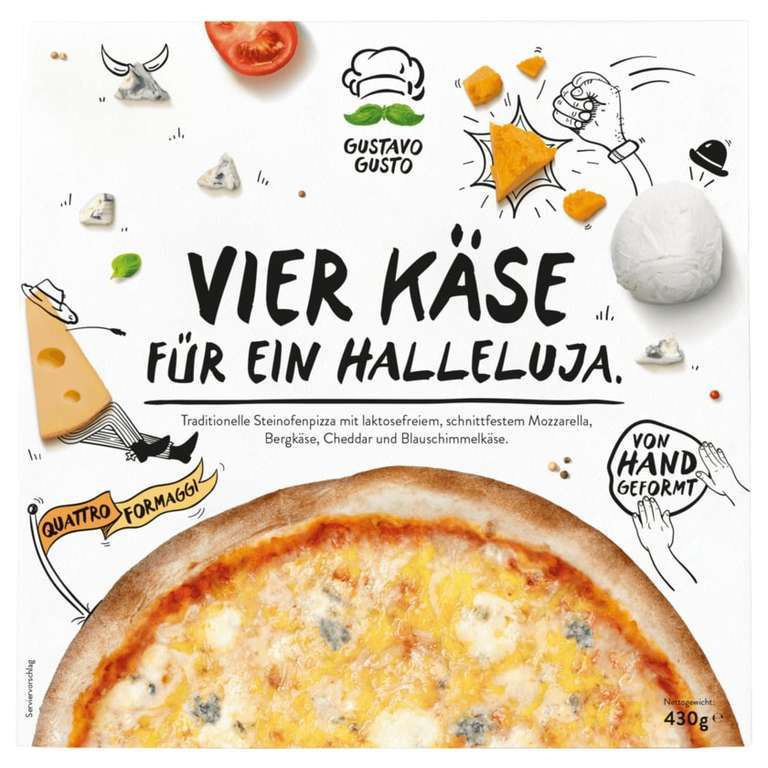 [Jawoll Filialen] Gustavo Gusto Vier Käse Pizza für 1,99€ (17.07.-22.07.)