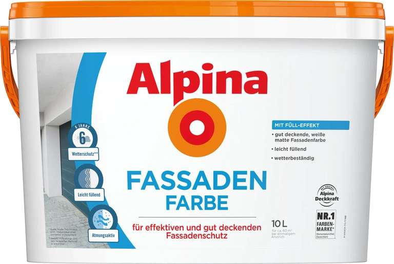 10l Alpina Fassadenfarbe weiß (offline nur 36€)