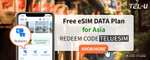 TELU eSIM 1GB Daten-Tarif kostenlos für 17 asiatische Länder