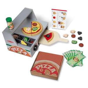 [Prime] Melissa & Doug Pizza Spielzeugladen aus Holz (PIZZATHEKEN-SET mit 34 Teilen) für Kinder ab 3 Jahren