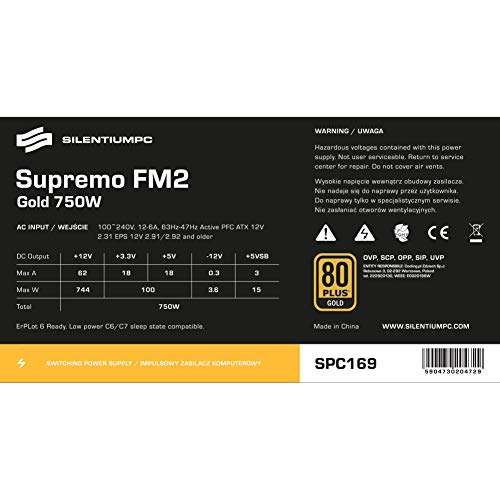 SilentiumPC Supremo FM2 80+ Gold 750W Netzteil bei Amazon Versand gratis