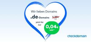 .de Domain für 0,48€ im ersten Jahr [Checkdomain.de]