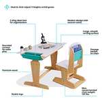KidKraft Grow Together Pocket Höhenverstellbarer Schreibtisch mit Stuhl aus Holz für Kinder, Holztisch mit Schreibtischstuhl