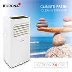 Korona 82000 Iceberg Mobiles Klimagerät 7.0 ECO | 7.000 BTU/h | 3in1 | Kühler/Entfeuchter/Ventilator | Räume bis 25 m² | Effizienzklasse A