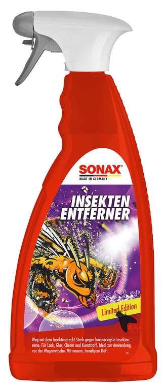 (Prime) SONAX Insektenentferner Sonderedition 2023, 1 Liter, Entfernung von Insektenresten auf Glas-, Lack-, Chrom-/Kunststoffoberflächen