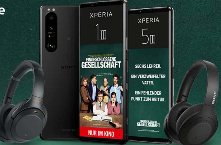 Sony Promotion: Bei Kauf von Sony Xperia 1 III oder Sony Xperia 5 III = Sony WH-1000XM3/WH-H910N + Kino Gutscheine