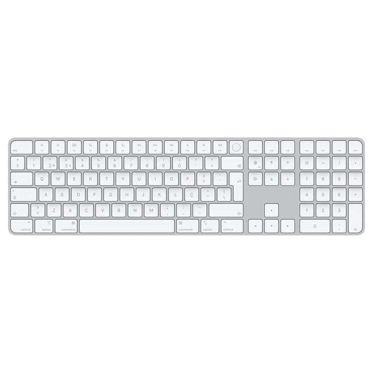 Apple Magic Keyboard mit Touch ID und Ziffernblock für Mac mit Apple Chip, weiß/silber, QWERTY Portugiesisch