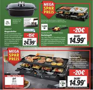 SILVERCREST KITCHEN TOOLS Raclette-Grill "SRGS 1400 E1" bzw. "SRG 1300 D4" [LIDL offline] [ab 18.12.]