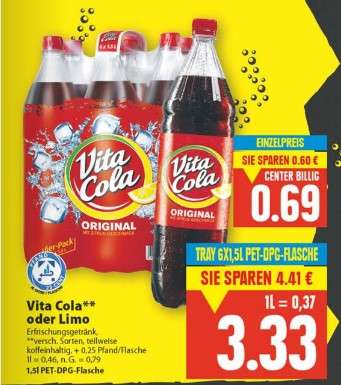 Vita Cola oder Limo 0,46€ / l (bis 0,33€ / l möglich) [Lokal Sachsen-Anhalt?]