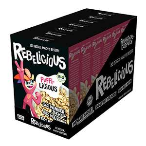 (Prime Sparabo) Rebelicious Bio Puffi-licious, Bio Cerealien mit weniger Zucker, vegan, 7er Pack (7 x 200g)