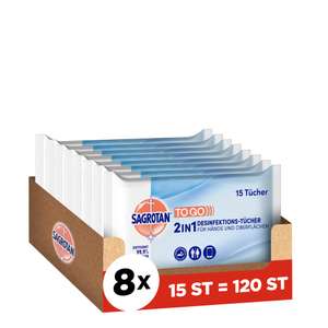 Prime: Sagrotan Sammeldeal: z.B. 8x 15 2in1-Desinfektionstücher für 10,74€ | 4x 600ml Desinfizierender Allzweck-Reiniger für 7,68 €