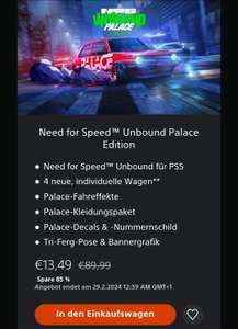 PS5: Need for Speed Unbound palace Edition