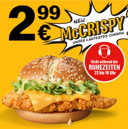 McDonald's McCrispy Burger 2,99 €