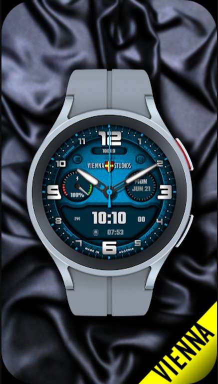(Google Play Store) Blue White Watch Face VS16 (WearOS Watchface, analog)