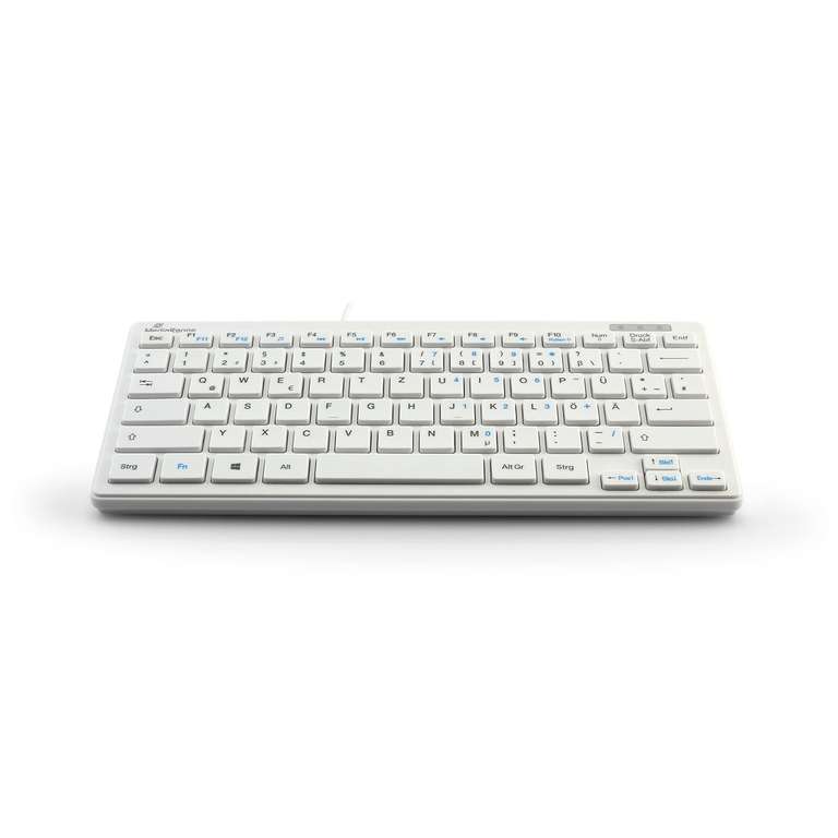 Prime: MediaRange kabelgebundene Kompakt-Tastatur mit 78 ultraflachen Tasten, QWERTZ, weiß