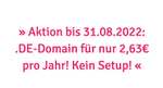 .DE-Domain dauerhaft für 2,63€ / Jahr (Keine Setup-Kosten) (Mindestumsatz 10 Euro)