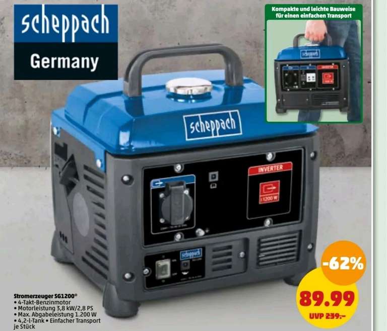Stromerzeuger / Stromgenerator Scheppach SG 1200 - (Penny Karlsruhe)