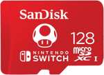 [Amazon/MM/Saturn] SanDisk microSDXC Lizenz- Speicherkarte für Nintendo Switch 512 GB, mint, U3, Class 10, 100 MB/s | rote 128 GB für 13,99€