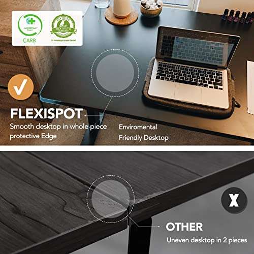 FLEXISPOT Basic elektrischer höhenverstellbarer Schreibtisch | inkl. 120 x 60 Tischplatte | 2-Fach-Teleskop | Höhe von 71 bis 121 cm