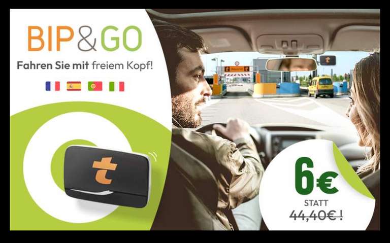 fulli / BIP&GO Maut-Box nur 5€/6€ • Frankreich 1-Jahres-Abo kostenlos • Telemaut Péage • Portugal, Spanien, Italien 2,40€/2,50€/Mon.
