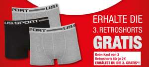 [Woolworth] 3 Retro Boxershorts schwarz / grau - verschiedene Größen - 3 zum Preis von 2 - Stückpreis 1,33€