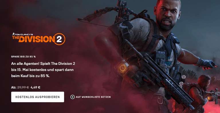 The Division 2 Standard und Ultimate Editon Sale [XBox, PC/Epic, Stadia, Playstation]