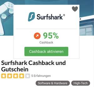 [iGraal und Surfshark] Surfshark VPN 95% cashback