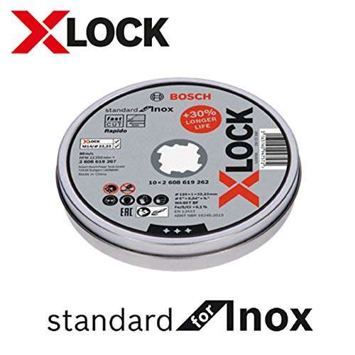 [Prime] 10x Bosch Professional Edelstahl, X-LOCK, Ø 125 mm 1mm Dicke für Inox, Edelstahl