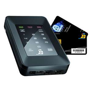 Digittrade HS256S 500GB Externe Festplatte (6,35 cm (2,5 Zoll) USB 2.0) mit 256-Bit AES Hardware-Verschlüsselung, Smartcard und PIN schwarz