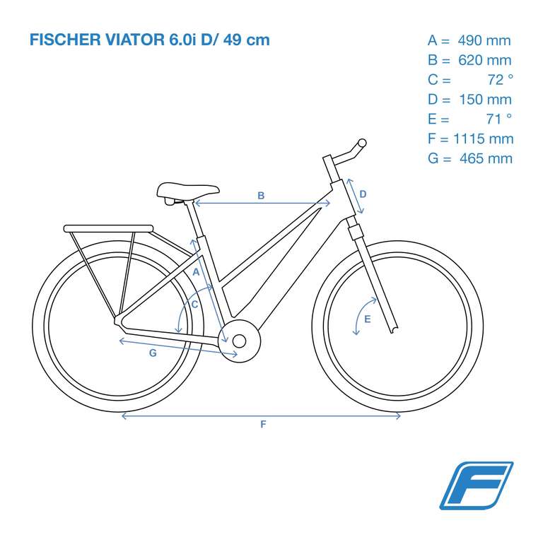 Fischer E-Bike Trekking, VIATOR 5.0i Elektrofahrrad für Damen, RH 49 cm