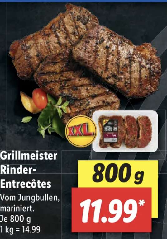 Lidl Grillmeister Rinder-Entrcôtes