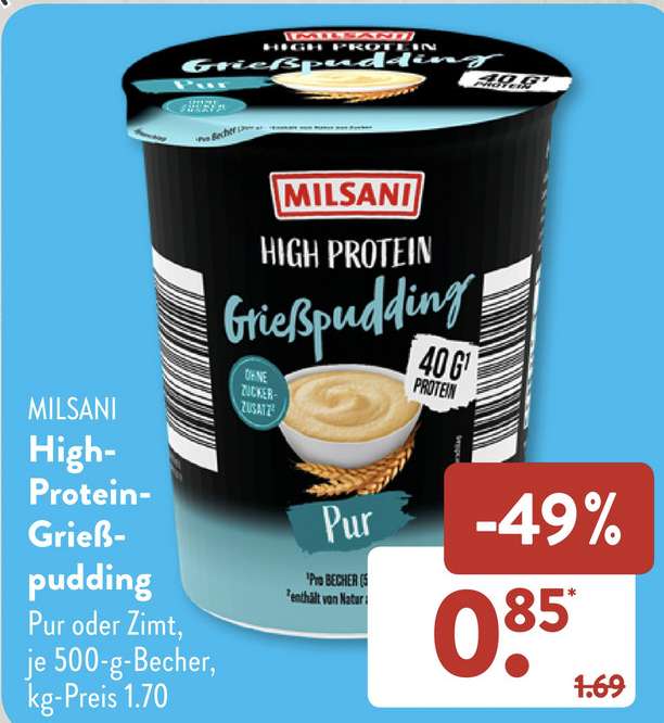 [Aldi Süd] Milsana High Protein Grießpudding