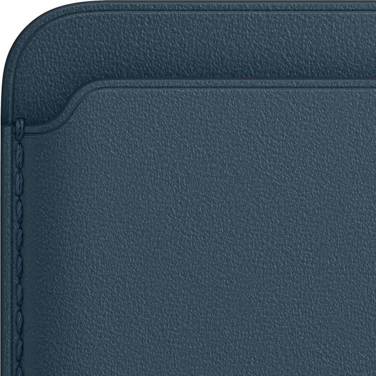 Apple Leather MagSafe Wallet | magnetischer Kartenhalter aus Echtleder | Farbe: Baltic Blue oder California Poppy | ohne "Find My"