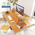 FLEXISPOT Basic Plus Elektrisch Höhenverstellbarer Schreibtisch mit Ladebuchsen incl. Tischplatte (weiß oder Ahorn) AMAZON