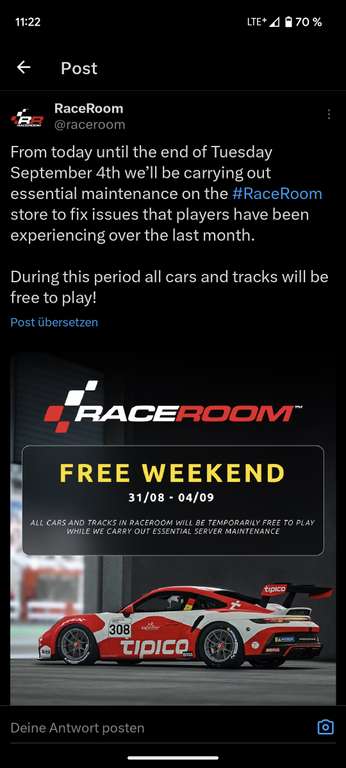[ SimRacing ] RaceRoom all Content free to play Weekend (31.08.23-04.09.23)