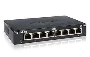 [Prime] NETGEAR GS308 LAN Gigabit Switch 8 Port (QoS, lüfterlos, robustes Metallgehäuse, Ein-/Ausschalter)