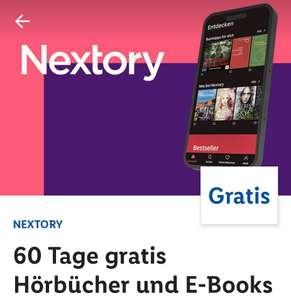 [Lidl Plus] 2 Monate Nextory Abo E-Books und Hörbücher kostenlos (Evtl. Personalisiert)