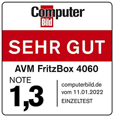 [Amazon/MM/Saturn]AVM FRITZ!Box 4060 (Wi-Fi 6 Mesh Router, bis zu 4.800 MBit/s (5 GHz) & 1.200 MBit/s (2,4 GHz), 2,5 Gigabit-WAN-Port